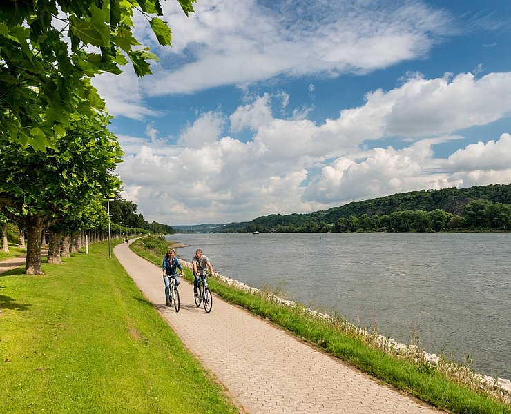Entspannt auf dem Rheinradweg