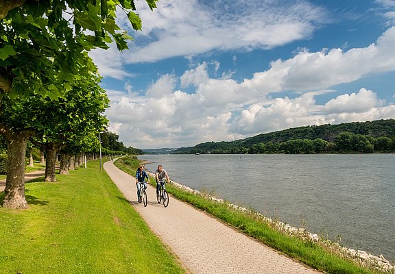Entspannt auf dem Rheinradweg