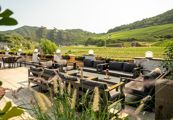 Terrasse mit blick in die Weinberge