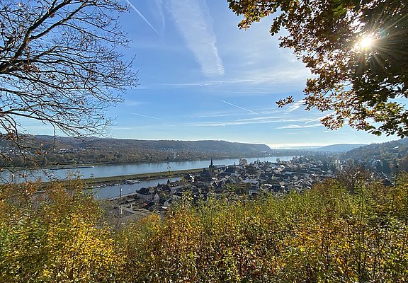 Der Ausblick auf Oberwinter vom Friedrichsberg aus.