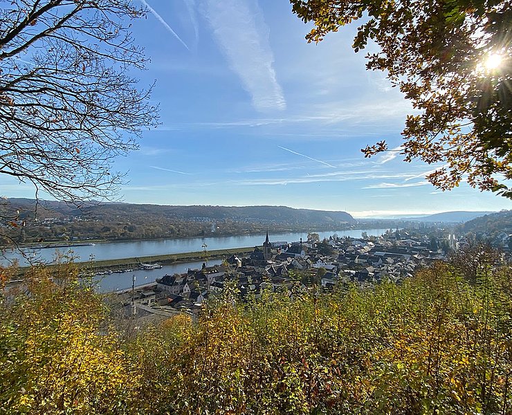 Der Ausblick auf Oberwinter vom Friedrichsberg aus.