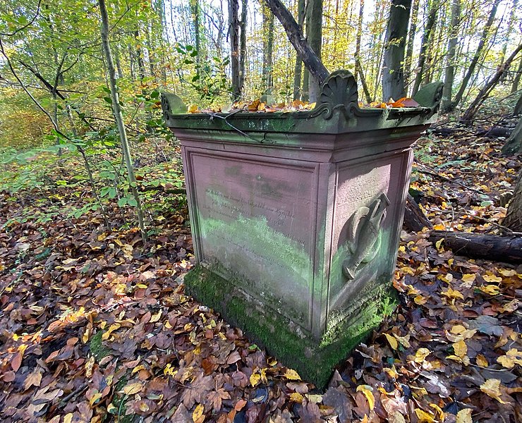 Der Goethestein im Wald oberhalb von Rolandseck.